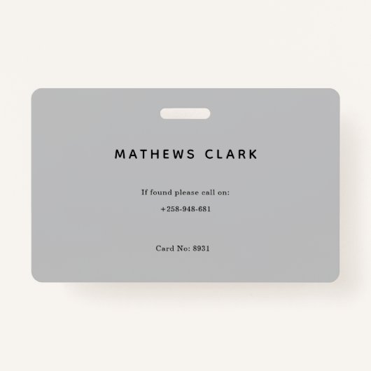 写真とロゴを使用した体育コーチの従業員ID バッジ (裏面)