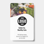 写真とロゴ付きのカスタマイズブラックバッジ - プロ バッジ (正面)