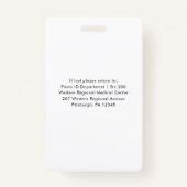 写真とロゴ付き基本識別バッジ バッジ (裏面)