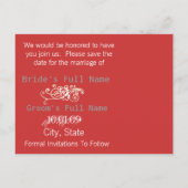 写真と一緒にサンゴと灰色の日付を保存 案内ポストカード (裏面)