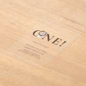 写真と一緒にテーマを設定したサファリライオンの誕生日 アクリル招待状 (レイダウン)