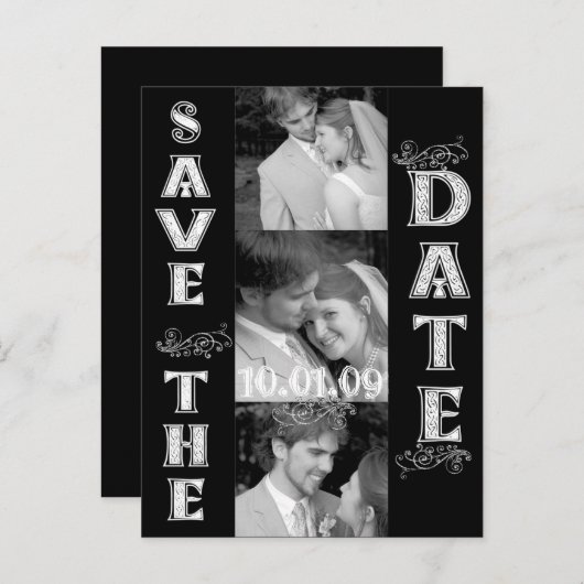 写真と一緒に日付を保存する 案内ポストカード (正面/裏面)