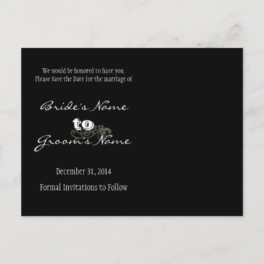 写真と一緒に日付を保存する 案内ポストカード (裏面)