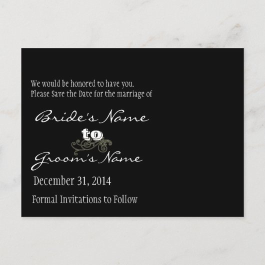 写真と一緒に日付を保存する 案内ポストカード (裏面)