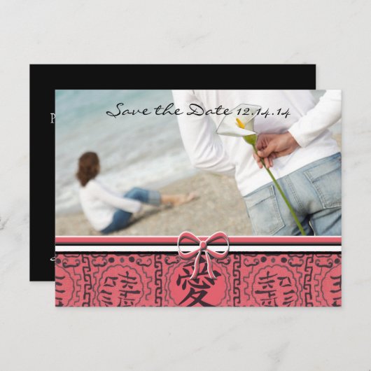 写真と一緒に日付を保存する 案内ポストカード (正面/裏面)