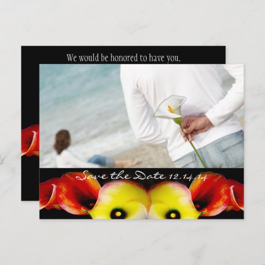 写真と一緒に日付を保存する 案内ポストカード (正面/裏面)