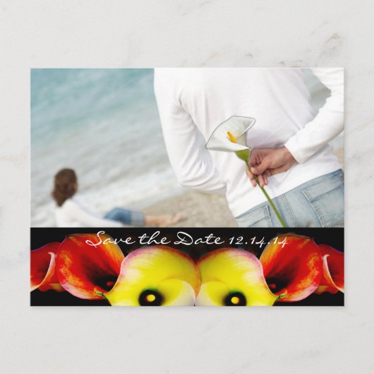 写真と一緒に日付を保存する 案内ポストカード (正面)