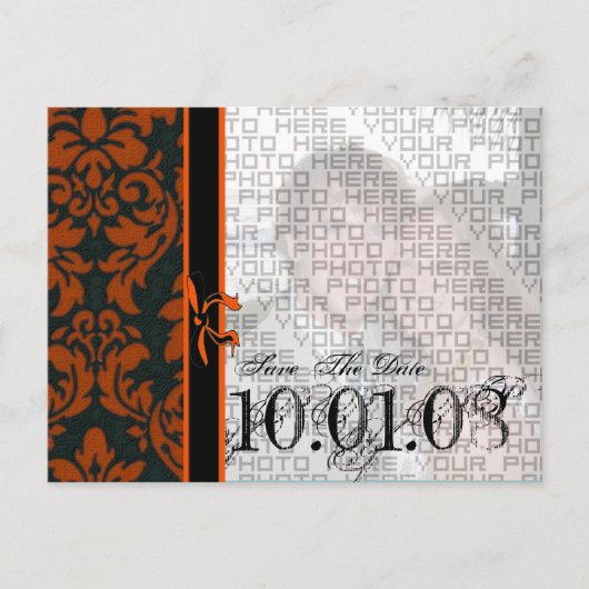 写真と一緒に日付を保存 案内ポストカード (正面)