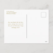 写真と一緒に楽しいクリスマスグリーティング金ゴールド シーズンポストカード (裏面)