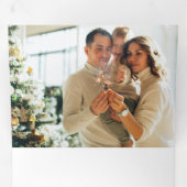 写真と一緒に楽しいクリスマスグリーティング金ゴールド 三つ折りクリスマスカード (内部最初)