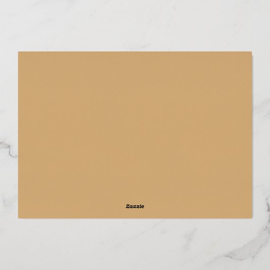 写真と一緒に楽しいクリスマスグリーティング金ゴールド 箔シーズンカード (裏面)