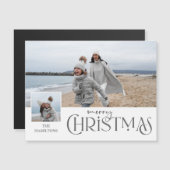 写真と一緒に楽しいクリスマスグリーティング銀色 (正面/裏面)