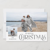 写真と一緒に楽しいクリスマスグリーティング銀色 シーズンカード (正面)