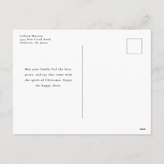 写真と一緒に楽しいクリスマスグリーティング銀色 シーズンポストカード (裏面)