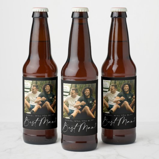 写真と一緒に私の花婿介添人の提案になる ビールラベル (ボトル)