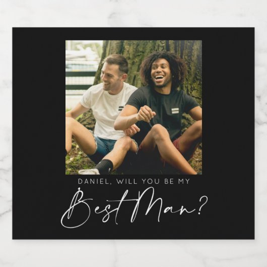 写真と一緒に私の花婿介添人の提案になる ビールラベル (シングルラベル)