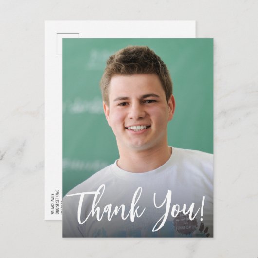 写真と共に卒業おめでとう ありがとう! 案内ポストカード (正面/裏面)