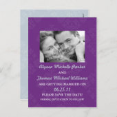 写真と共に日付のポストカードを保存する（紫） 案内ポストカード (正面/裏面)