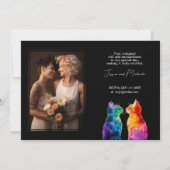 🌈 写真と共に ぷりふわと共に: ラブ レインボー 招待状 (裏面)