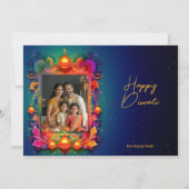 写真と共に、カスタム文字の輝くディワリの願い (正面)