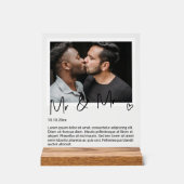 写真と写真パーソナライズされた氏結婚 アクリルサイン (正面)