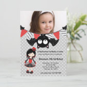 写真と可愛いヴァンパイアの誕生日 招待状 (スタンド正面)