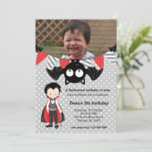 写真と可愛いヴァンパイアの誕生日 招待状 (スタンド正面)