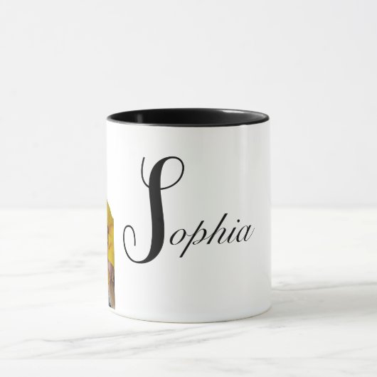 写真と名パーソナライズされた前のコーヒーマグ マグカップ (中央)