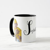 写真と名パーソナライズされた前のコーヒーマグ マグカップ (正面左)