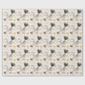 写真と名前でパーソナライズされたマドリードのロマンス ラッピングペーパー (フラット)