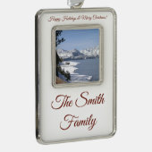 写真と名前でパーソナライズ シルバープレートフレームオーナメント (右)