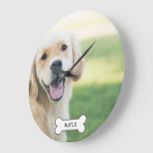 写真と名前のカスタム作成パーソナライズされた ラージ壁時計 (傾斜)