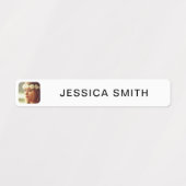 写真と名前のシールのラベルテンプレート ラベル (デザイン1)