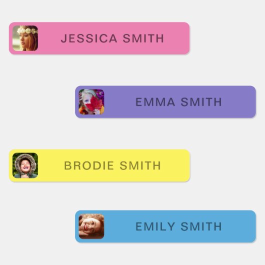 写真と名前のシールのラベルテンプレート ラベル (グループ)