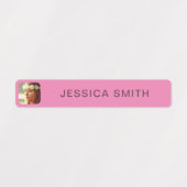 写真と名前のシールのラベルテンプレート ラベル (デザイン1)