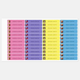 写真と名前のシールのラベルテンプレート ラベル