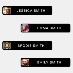 写真と名前のシールのラベルテンプレート ラベル