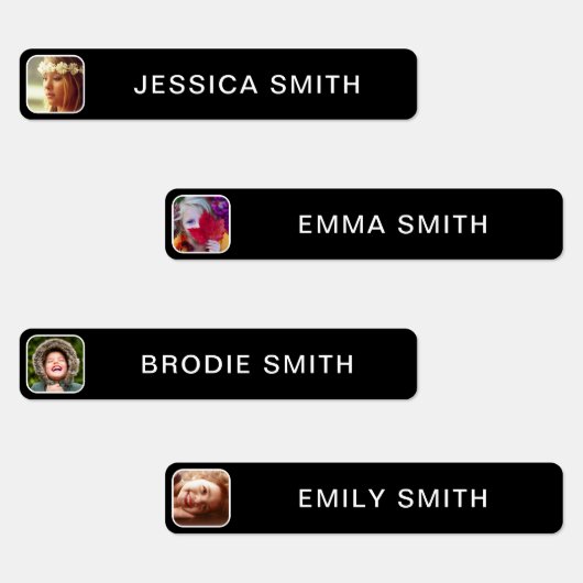 写真と名前のシールのラベルテンプレート ラベル (グループ)