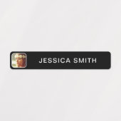 写真と名前のシールのラベルテンプレート ラベル (デザイン1)