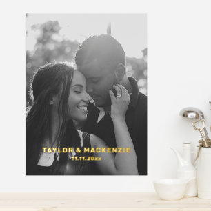 写真と名前のパーソナライズされたタイポグラフィ 箔ポスター