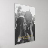 写真と名前のパーソナライズされたタイポグラフィ 箔ポスター (レイダウン)