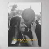 写真と名前のパーソナライズされたタイポグラフィ 箔ポスター (正面)