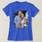 写真と名前の追加カスタムパーソナライズされた贈 Tシャツ (デザイン正面)