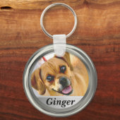 写真と名前の追加カスタムKeychain キーホルダー (正面)