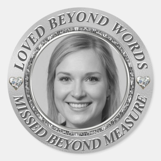 写真と名前の追加 ラウンドシール (正面)