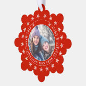 写真と名前を追加する母の娘メリークリスマス オーナメントカード (左)