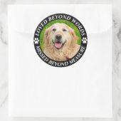 写真と名前を追加ペット記念クラシック記念ラウンドスティック ラウンドシール (バッグ)