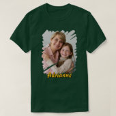 写真と名前を追加。カスタマイズ可能なギフト Tシャツ (デザイン正面)