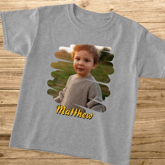 写真と名前を追加 カスタム オーダーメイド ギフト Tシャツ