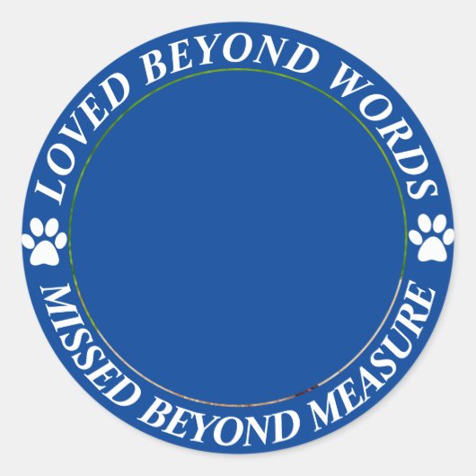 写真と名前を追加Pet Memorial ラウンドシール (正面)